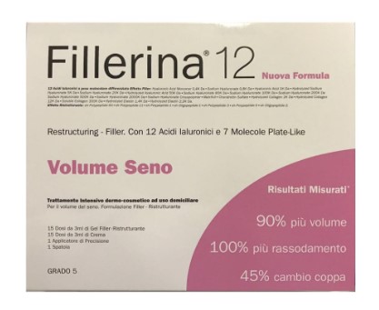 Fillerina Volume seno 12 HA - trattamento intesivo doppio filler - grado 5 - confezione da 50 millilitri di gel + 50 millilitri di emulsione